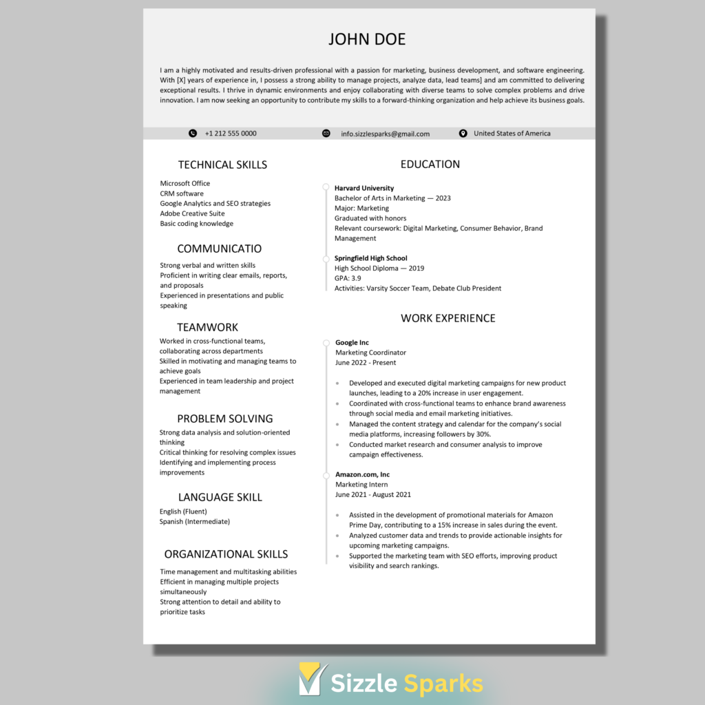 Professional resume template design for job seekers, free download.